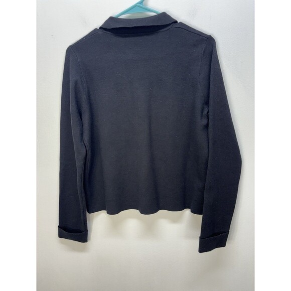 Tahari Womens Cardigan Sweater Jacket buttons long sleeves black Sz M - Picture 11 of 15